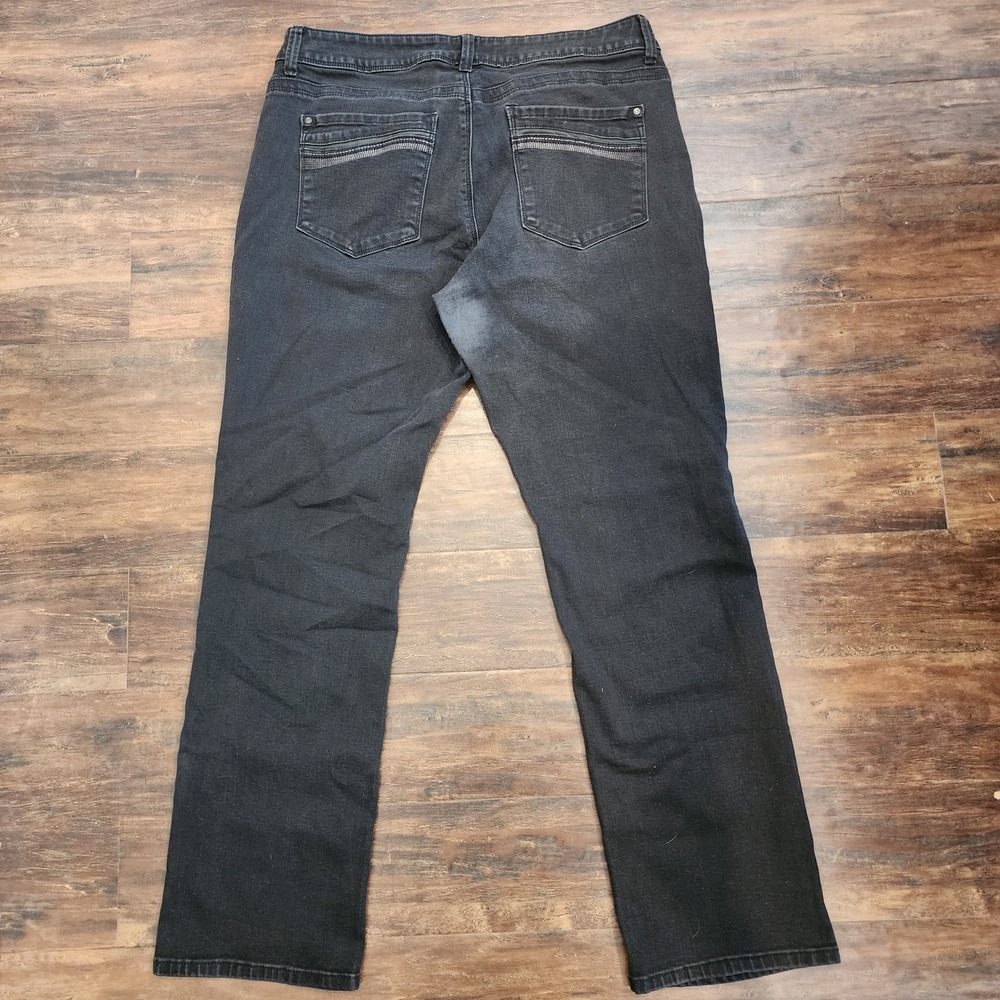 Lee Jeans Womens 16 Short Perfect Fit Straight Leg Denim Black Stretch Casual - Picture 4 of 8